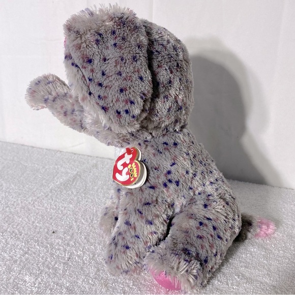 Ty Beanie Boos Specks Grey Pink Elephant Plush Toy - Picture 5 of 15